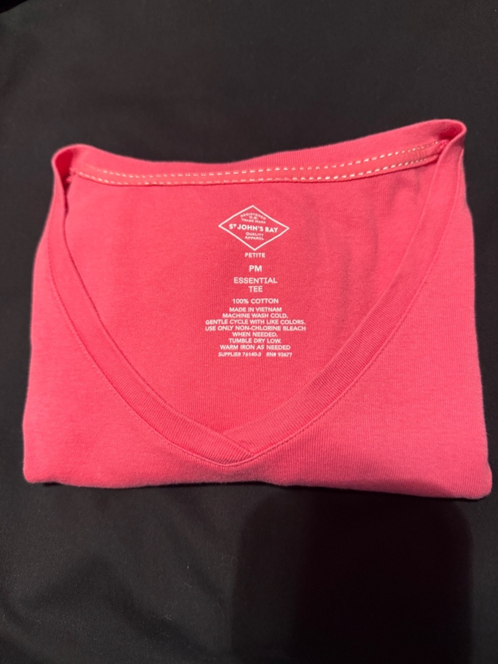 St. John's Bay Bright Pink V-Neck Tee in Good Condition. Cute